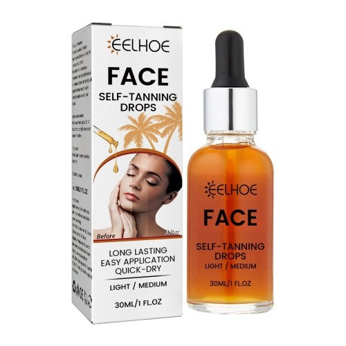 EELHOE Facial Tanning Essence - Sunless Self-Tanner for Natural Bronzed Glow