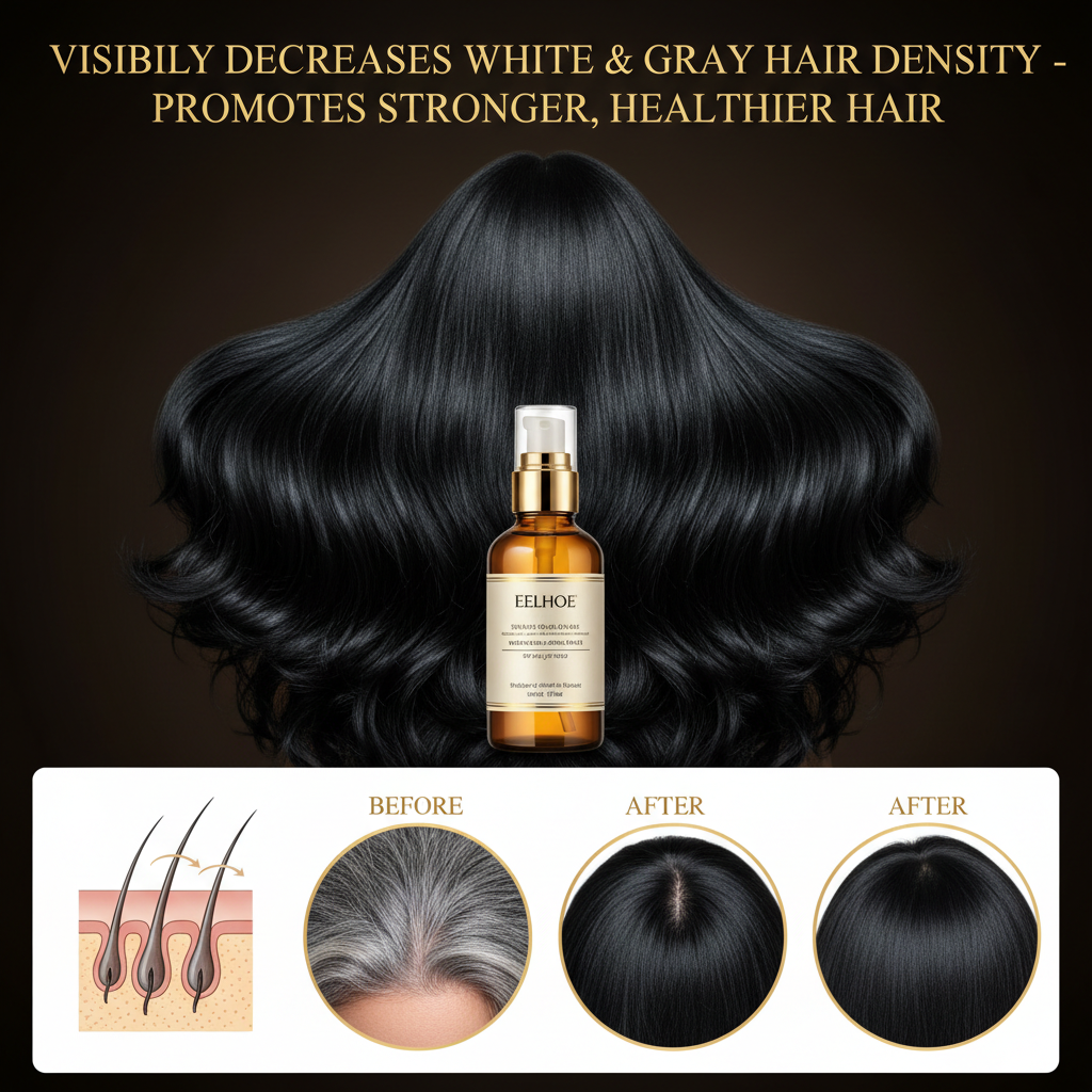 EELHOE hair oil with hair-only before/after